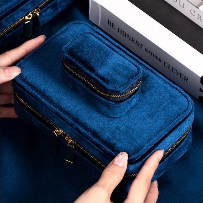 Duel Velvet Schmuckschatulle in Saphirblau