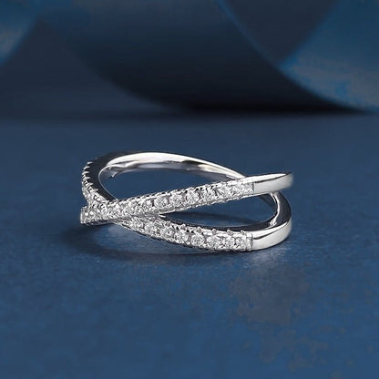 Schillernde Cross-X-Moissanitringe