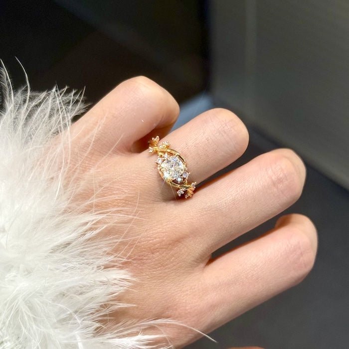 Zirkonia-Blütenzweig-Ring